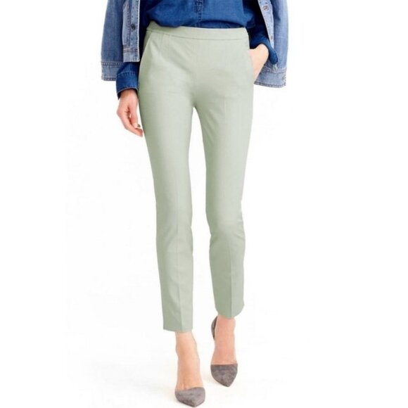 Mint Green J. Crew Slim Cropped Ankle Pants (NWT) - Picture 1 of 4